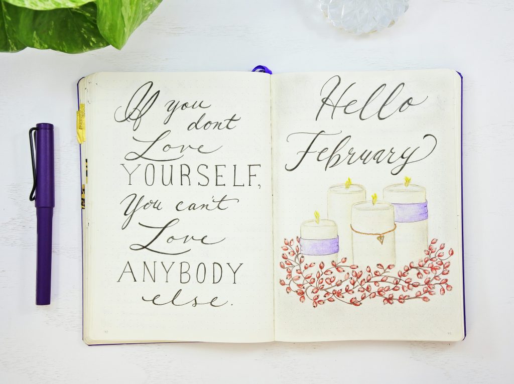 Hello February Bullet Journal setup