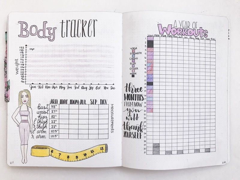 Get Inspired with Bullet Journal Workout Logs