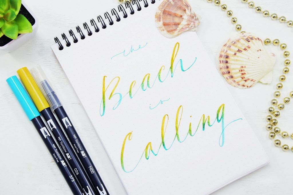 how to do ombre calligraphy ✨ calligraphy brush lettering tutorial 