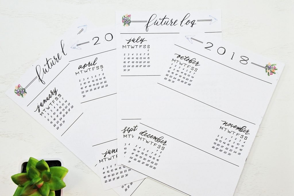 Printable Bullet Journal Future Log - How to start a Bullet Journal