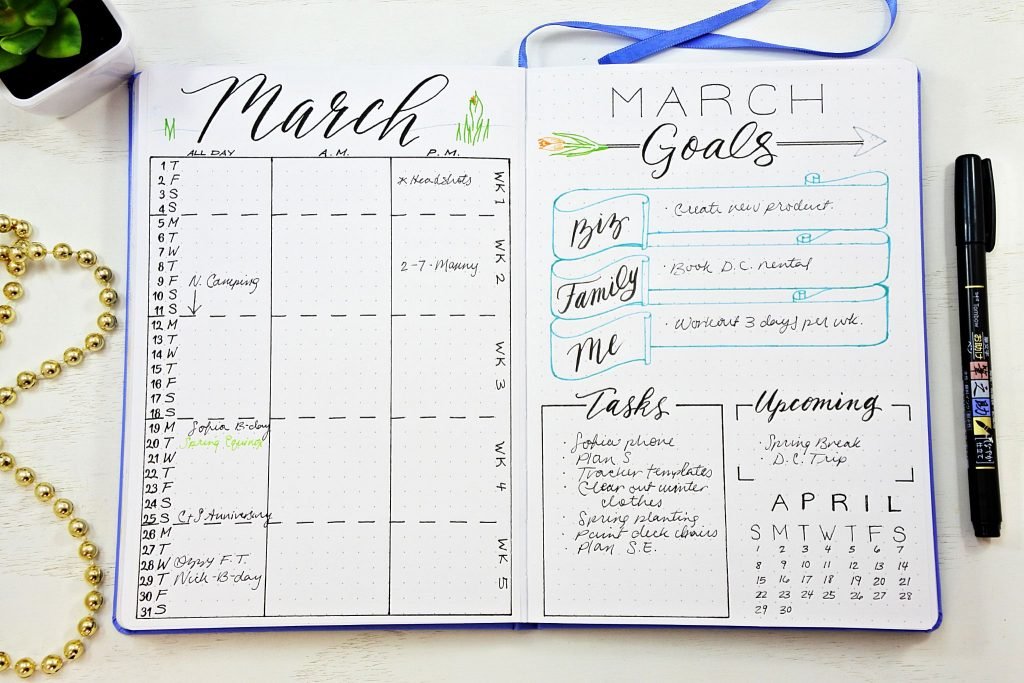 Printable Monthly Spreads for March 2018! - Sheena of the Journal