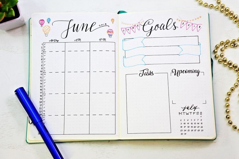 18 new bullet journal printables for june calendar habit tracker