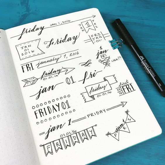 Bullet journal header and banner ideas!