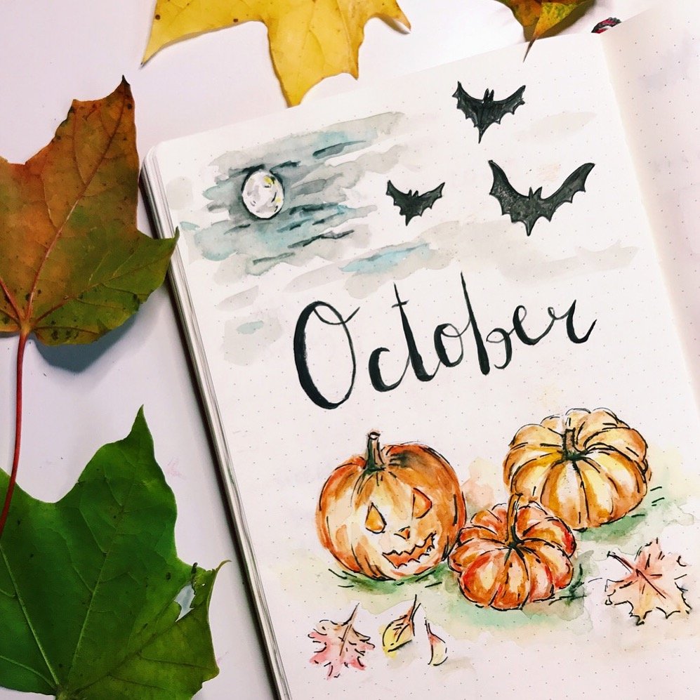 Fall Themed Bullet Journal Cover Pages - Sheena of the Journal