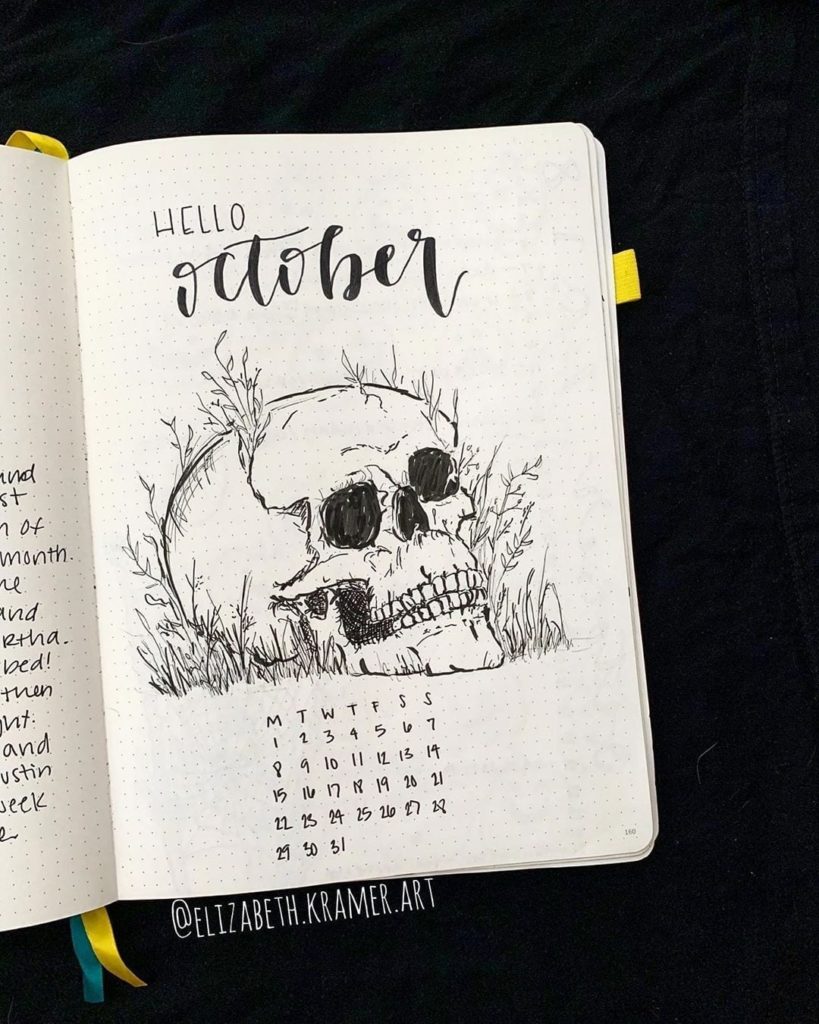 Skull bullet journal theme