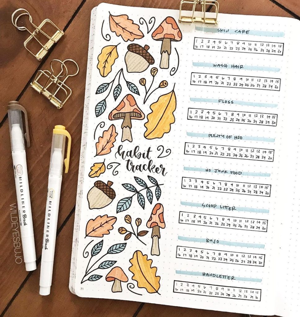 Fall Bullet Journal Ideas