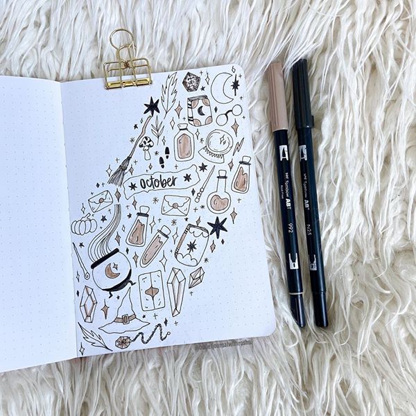 October Bullet Journal  Witchy Vibes - Rae's Daily Page