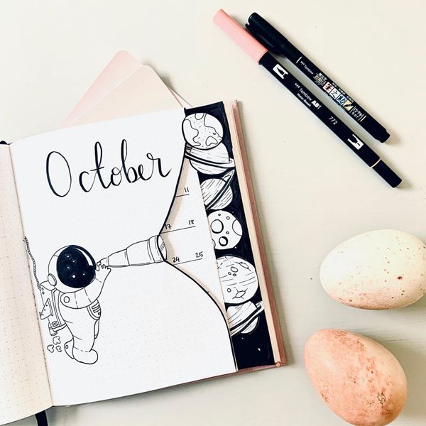 October space theme bullet journal